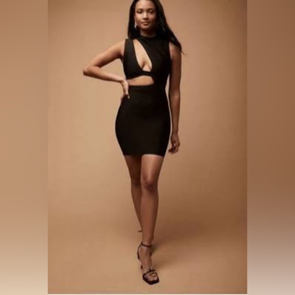 Herve Leger X Forever 21 Collab Black Dress with Cutout Design Bandage Bodycon - Picture 3 of 3
